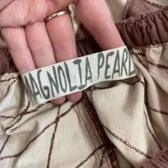 Magnolia Pearl Quiltwork Garçon Trousers Cotton Patchwork Harem Pants - Picture 11 of 11